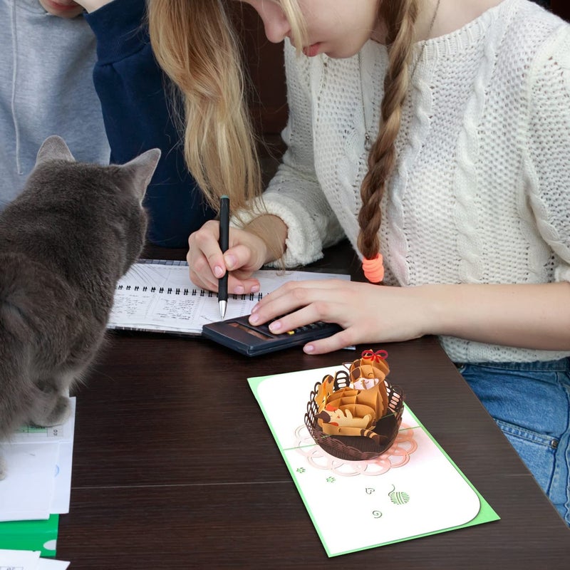 CUTE POPUP Premium Italy Paper 3D Mother Cat Pop Up Card - Handmade Mother's Day, Birthday Card for Mom Meaningful Gift for Animal Lovers, Cat Lovers (6x6 inches) - Image 3